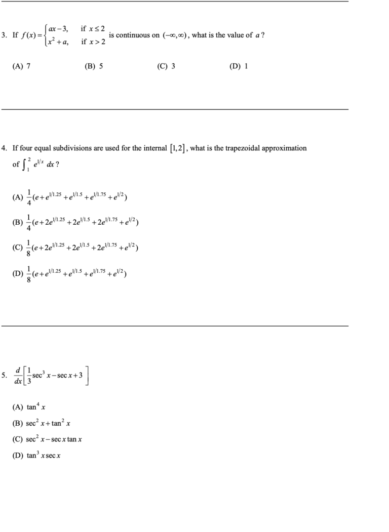 AP Calculus BC Practice Test 1